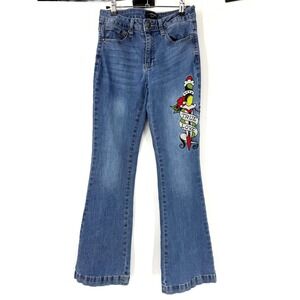Ed Hardy Womens Flare Jeans Blue Tattoo True Love Eternal Graphic Y2K Size 26